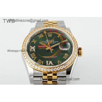 Datejust 36 126283 A3235 Auto Mens Watch Best Edition TWSF Two Tone YG Green Roman Diamonds Dial Jibilee Bracelet CHS