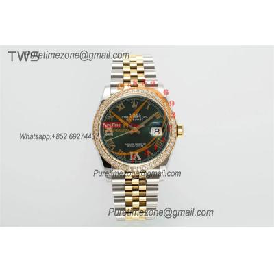 Datejust 36 126283 A3235 Auto Mens Watch Best Edition TWSF Two Tone YG Green Roman Diamonds Dial Jibilee Bracelet CHS