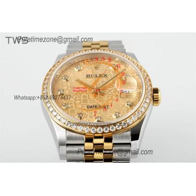 Datejust 36 126283 A3235 Auto Mens Watch Best Edition TWSF Two Tone YG Golden Logo Diamonds Dial Jibilee Bracelet CHS