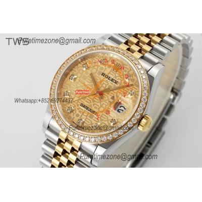 Datejust 36 126283 A3235 Auto Mens Watch Best Edition TWSF Two Tone YG Golden Logo Diamonds Dial Jibilee Bracelet CHS