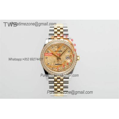 Datejust 36 126283 A3235 Auto Mens Watch Best Edition TWSF Two Tone YG Golden Logo Diamonds Dial Jibilee Bracelet CHS