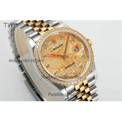 Datejust 36 126283 A3235 Auto Mens Watch Best Edition TWSF Two Tone YG Golden Logo Diamonds Dial Jibilee Bracelet CHS