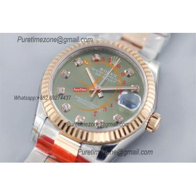 Datejust 31 278271 A2824 Auto Womens Watch Best Edition TWSF Two Tone RG Green Diamonds Dial Jibilee Bracelet Ladies