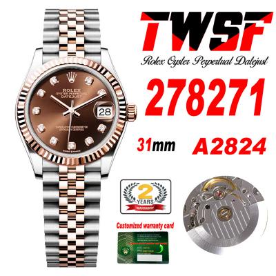 Datejust 31 278271 A2824 Auto Womens Watch Best Ed...