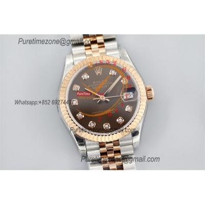 Datejust 31 278271 A2824 Auto Womens Watch Best Edition TWSF Two Tone RG Brown Diamonds Dial Jibilee Bracelet Ladies