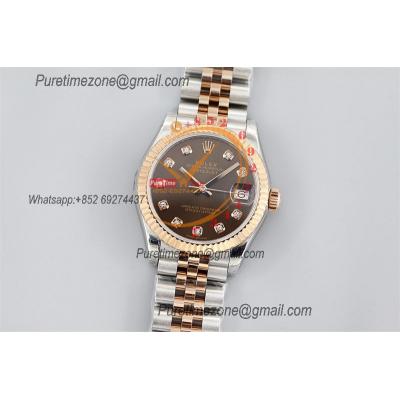 Datejust 31 278271 A2824 Auto Womens Watch Best Edition TWSF Two Tone RG Brown Diamonds Dial Jibilee Bracelet Ladies