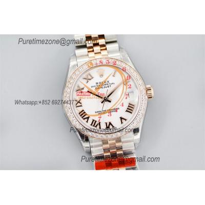 Datejust 31 278381 A2824 Auto Womens Watch Best Edition TWSF Two Tone RG Diamond Bezel MOP Dial Jibilee Bracelet Ladies