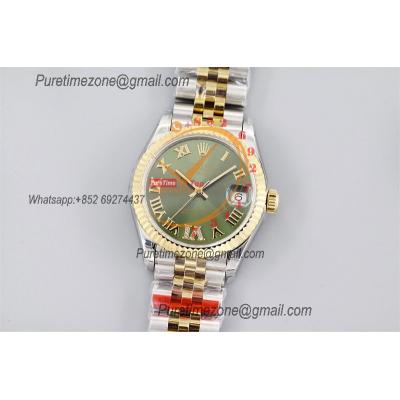 Datejust 31 278273 A2824 Auto Womens Watch Best Edition TWSF Two Tone YG Olive Green Roman Dial Jibilee Bracelet Ladies