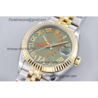 Datejust 31 278273 A2824 Auto Womens Watch Best Edition TWSF Two Tone YG Olive Green Roman Dial Jibilee Bracelet Ladies