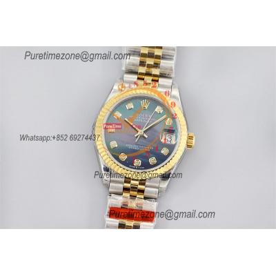 Datejust 31 278273 A2824 Auto Women Watch Best Edition TWS Two Tone YG Black Mother Pearl Diamond Dial Jibilee Bracelet