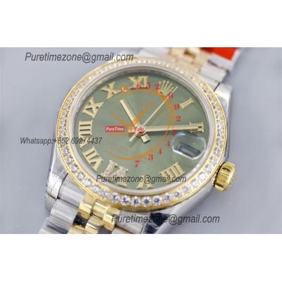 Datejust 31 278383 A2824 Auto Womens Watch Best Edition TWS Two Tone YG Diamonds Bezel Green Roman Dial Jibilee Bracelet