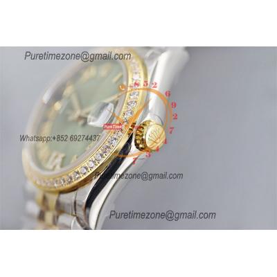 Datejust 31 278383 A2824 Auto Womens Watch Best Edition TWS Two Tone YG Diamonds Bezel Green Roman Dial Jibilee Bracelet