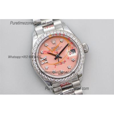 Datejust 28 279139 NH05 Automatic Womens Watch Best Edition TWSF Diamonds Bezel Pink Opal Dial Jibilee Bracelet