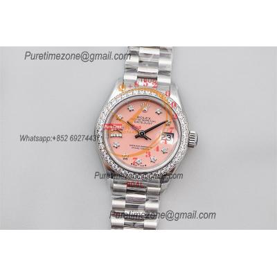 Datejust 28 279139 NH05 Automatic Womens Watch Best Edition TWSF Diamonds Bezel Pink Opal Dial Jibilee Bracelet