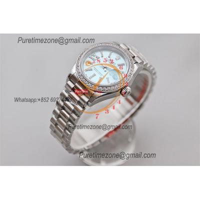 Datejust 28 279136 NH05 Automatic Womens Watch Best Edition TWSF Diamonds Bezel Ice Blue Dial Jibilee Bracelet Ladies