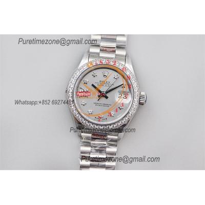 Datejust 28 279136 NH05 Automatic Womens Watch Best Edition TWS Diamonds Bezel Silver Star Dial Jibilee Bracelet Ladies