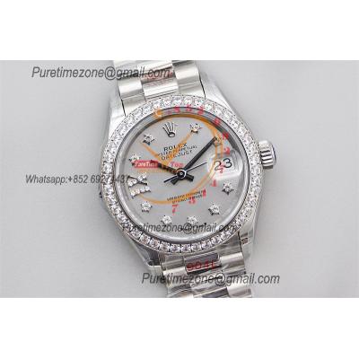 Datejust 28 279136 NH05 Automatic Womens Watch Best Edition TWS Diamonds Bezel Silver Star Dial Jibilee Bracelet Ladies