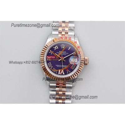 Datejust 28 271971 NH05 Automatic Womens Watch Best Edition TWSF Two Tone RG Purple Roman Dial Jibilee Bracelet Ladies