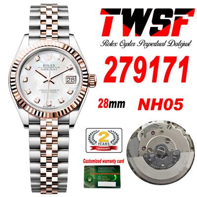 Datejust 28 271971 NH05 Automatic Womens Watch Best Edition TWSF Two Tone RG MOP Diamonds Dial Jibilee Bracelet Ladies