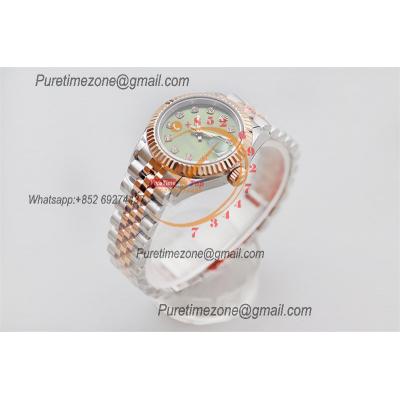 Datejust 28 271971 NH05 Automatic Womens Watch Best Edition TWSF Two Tone RG Olive Green Diamonds Dial Jibilee Bracelet