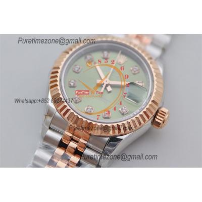 Datejust 28 271971 NH05 Automatic Womens Watch Best Edition TWSF Two Tone RG Olive Green Diamonds Dial Jibilee Bracelet