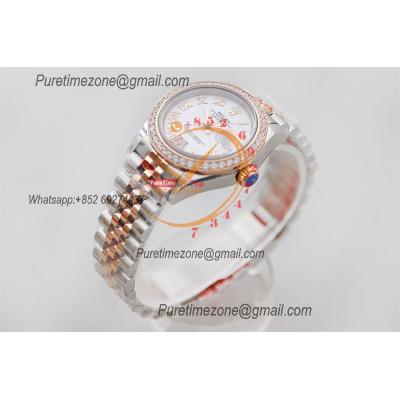 Datejust 28 279381 NH05 Auto Womens Watch Best Edition TWS Two Tone RG Diamonds Bezel White Roman Dial Jibilee Bracelet