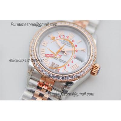 Datejust 28 279381 NH05 Auto Womens Watch Best Edition TWS Two Tone RG Diamonds Bezel White Roman Dial Jibilee Bracelet