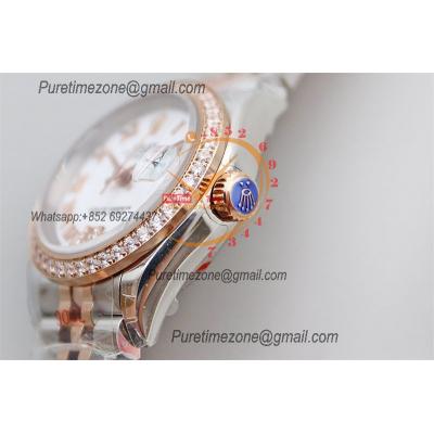 Datejust 28 279381 NH05 Auto Womens Watch Best Edition TWS Two Tone RG Diamonds Bezel White Roman Dial Jibilee Bracelet