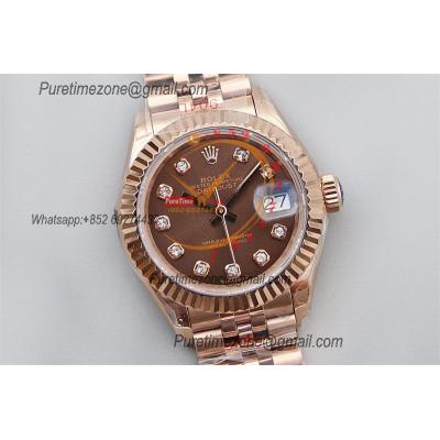 Datejust 28 279175 NH05 Automatic Womens Watch Best Edition TWSF RG Brown Diamonds Dial Jibilee Bracelet Ladies