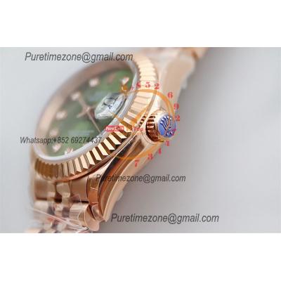 Datejust 28 279175 NH05 Automatic Womens Watch Best Edition TWSF RG Olive Green Diamonds Dial Jibilee Bracelet Ladies