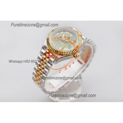 Datejust 28 279173 NH05 Auto Womens Watch Best Edition TWSF Two Tone YG Green Roman Dial Jibilee Bracelet Ladies