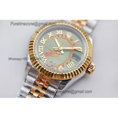 Datejust 28 279173 NH05 Auto Womens Watch Best Edition TWSF Two Tone YG Green Roman Dial Jibilee Bracelet Ladies