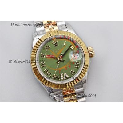 Datejust 28 279173 NH05 Auto Womens Watch Best Edition TWSF Two Tone YG Green Roman Dial Jibilee Bracelet Ladies