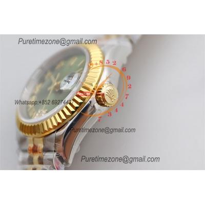 Datejust 28 279173 NH05 Auto Womens Watch Best Edition TWSF Two Tone YG Green Roman Dial Jibilee Bracelet Ladies