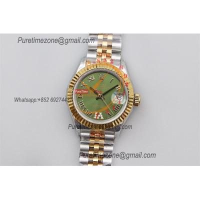 Datejust 28 279173 NH05 Auto Womens Watch Best Edition TWSF Two Tone YG Green Roman Dial Jibilee Bracelet Ladies