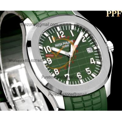 Aquanaut 5168G A324 Automatic Mens Watch Best Edition PPF Steel Case Green Embosse Dial Rubber Strap CHS