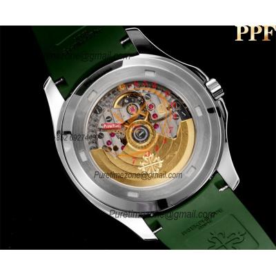 Aquanaut 5168G A324 Automatic Mens Watch Best Edition PPF Steel Case Green Embosse Dial Rubber Strap CHS