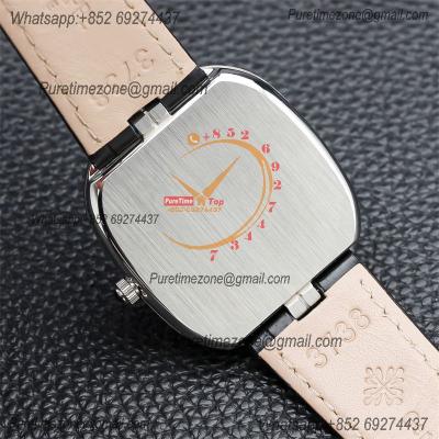 Golden Ellipse 5738P Miyota 9015 Automatic Mens Watch Best Edition TWF Steel Case White Dial Black Leather Strap CHS