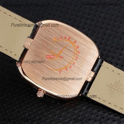 Golden Ellipse 5738R Miyota 9015 Automatic Mens Watch Best Edition TWF Rose Gold Black Dial Leather Strap CHS