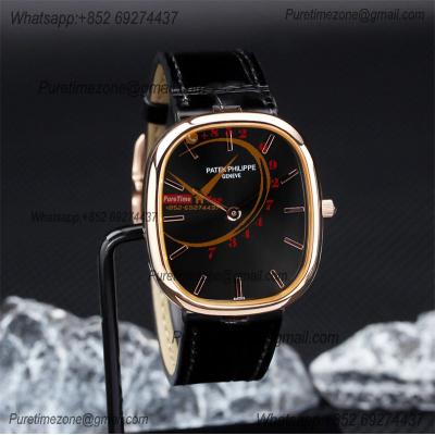 Golden Ellipse 5738R Miyota 9015 Automatic Mens Watch Best Edition TWF Rose Gold Black Dial Leather Strap CHS