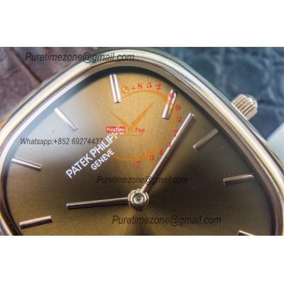 Golden Ellipse 5738R Miyota 9015 Automatic Mens Watch Best Edition TWF Rose Gold Brown Dial Leather Strap CHS