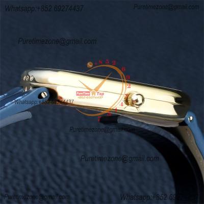 Golden Ellipse 5738R Miyota 9015 Automatic Mens Watch Best Edition TWF Yellow Gold Blue Dial Leather Strap CHS