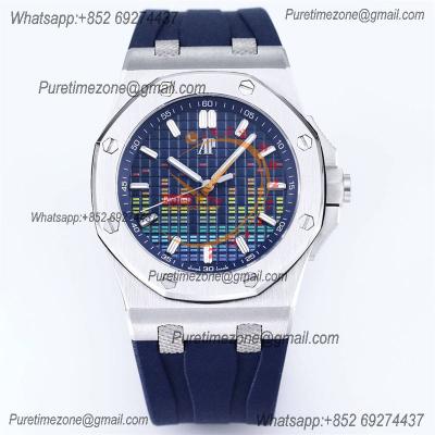 Royal Oak Offshore 15600 Music Edition A4309 Automatic Mens Watch Best Edition ZF Steel Case Blue Dial Rubber Strap CHS