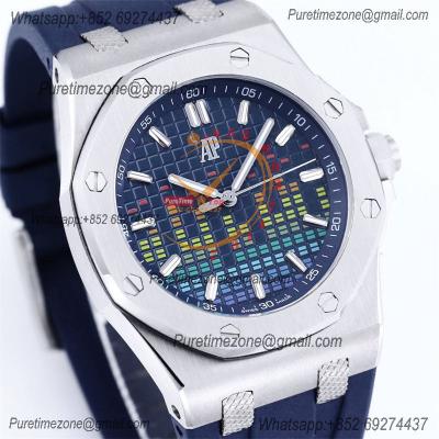 Royal Oak Offshore 15600 Music Edition A4309 Automatic Mens Watch Best Edition ZF Steel Case Blue Dial Rubber Strap CHS