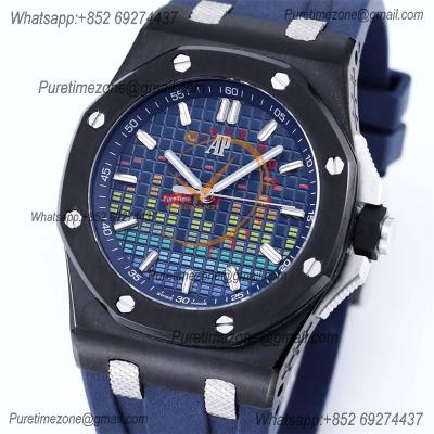 Royal Oak Offshore 15600 Music Edition A4309 Automatic Mens Watch Best Edition ZF PVD Steel Case Black Dial Rubber CHS