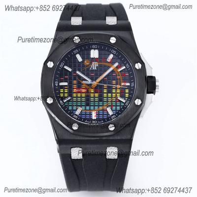 Royal Oak Offshore 15600 Music Edition A4309 Automatic Mens Watch Best Edition ZF PVD Steel Case All Black Dial Rubber