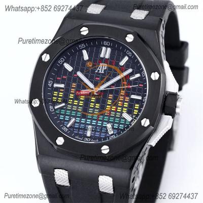 Royal Oak Offshore 15600 Music Edition A4309 Automatic Mens Watch Best Edition ZF PVD Steel Case All Black Dial Rubber