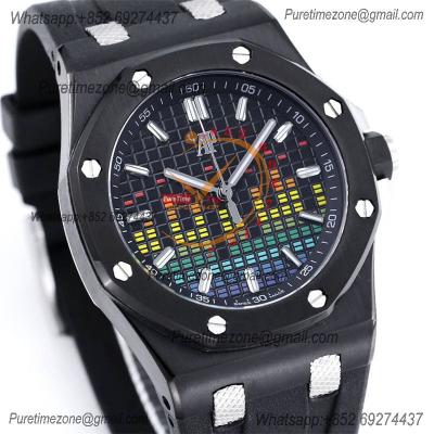 Royal Oak Offshore 15600 Music Edition A4309 Automatic Mens Watch Best Edition ZF PVD Steel Case All Black Dial Rubber