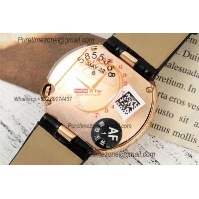 Ballon Blanc WJBL0005 30mm Ronda Quartz Womens Watch Best Edition AF RG Diamond Bezel Silver Dial Black Leather Strap