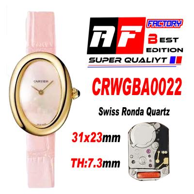 Baignoire WGBA0022 Swiss Ronda Quartz Womens Watch Best Edition AF YG  MOP Dial Pink Croco Strap Ladies